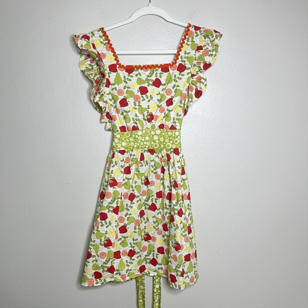 Handmade Apron Fruit Women Coquette Apple Baker Lemon Citrus Novelty Print Cook